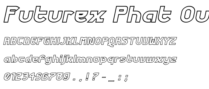 Futurex Phat Outline Italic font